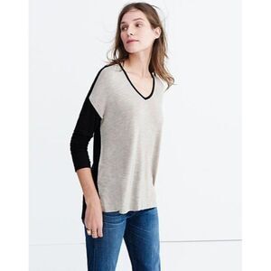 Madewell Anthem Long Sleeve V-Neck Drapey Tee XXS